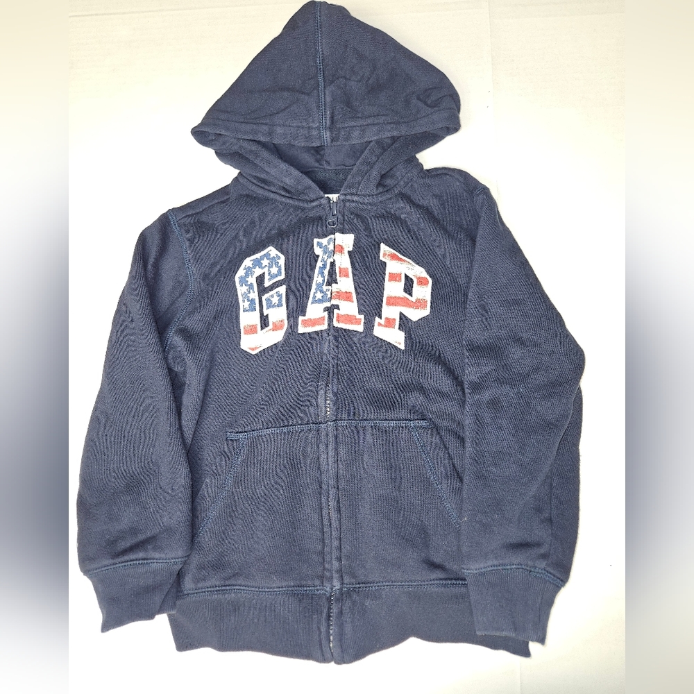 GAP Navy Blue Hoodie with American Flag Logo